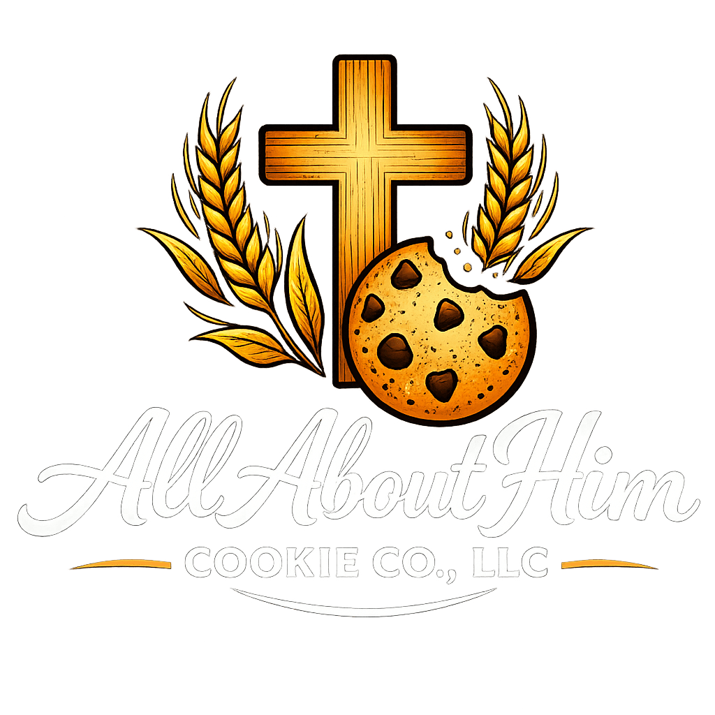 All About Him Cookie Co Logo dark version